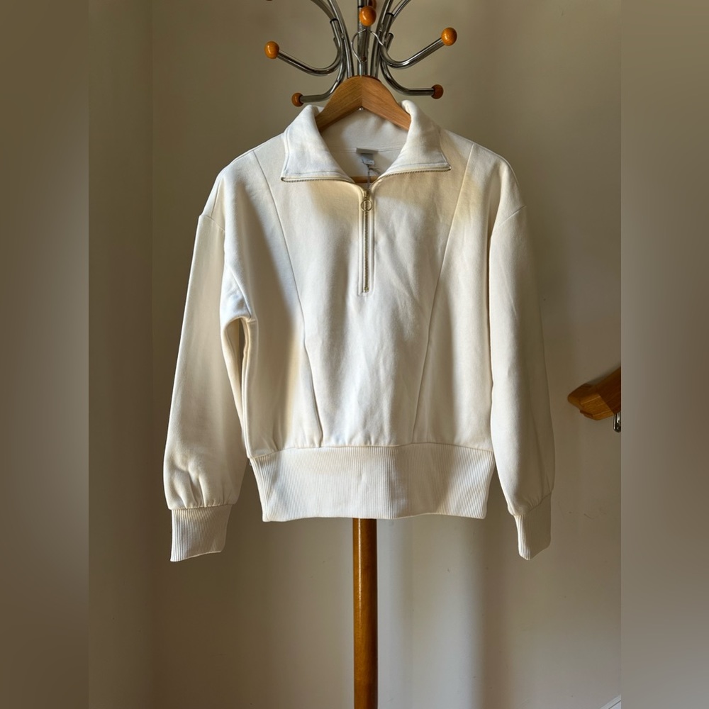 Cream Female Quarter Zip Sweatshirt